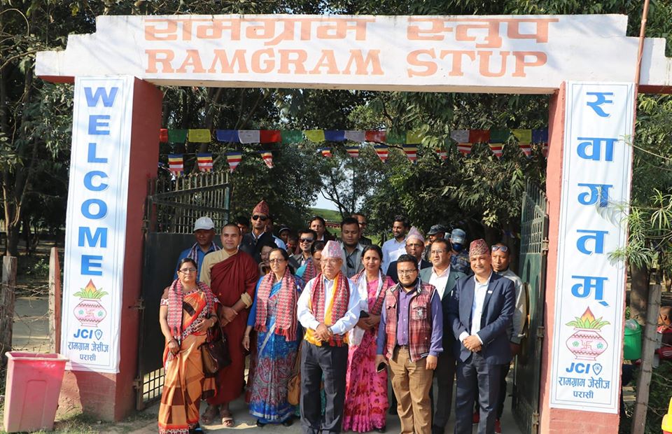 पूर्व प्रधानमन्त्री नेपालद्धारा रामग्रामको अवलोकन