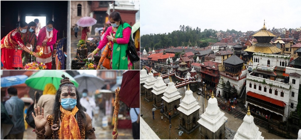साउने सोमबारमा मन्दिर नखुले पनि पशुपतिनाथ पुगे भक्तजन (तस्बिरहरु)