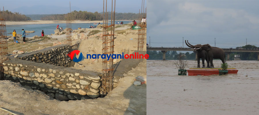 नारायणीमा हात्तीको प्रतिमा निर्माण गर्न महानगरको रोक, महानगर र वडाबीच मिलेन तालमेल