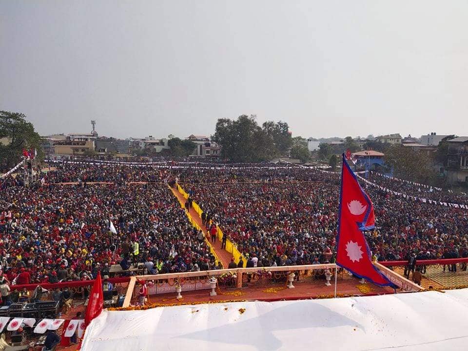 नेकपा ओली पक्षको बुटवलमा शक्ति प्रदर्शन (तस्वीरहरु)