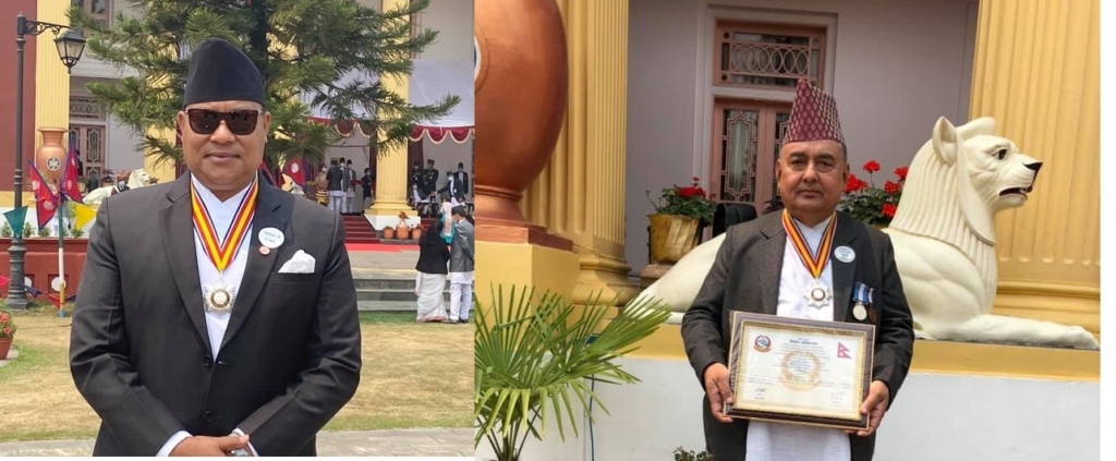 चितवनका दुई व्यवसायीलाई राष्ट्रपति भण्डारीबाट जनसेवा श्री पदक प्रदान
