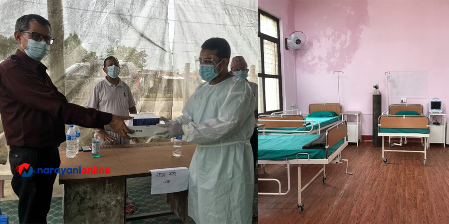 माडीमा बन्यो ८ शैय्याको अक्सिजनसहितको आइसोलेसन सेन्टर