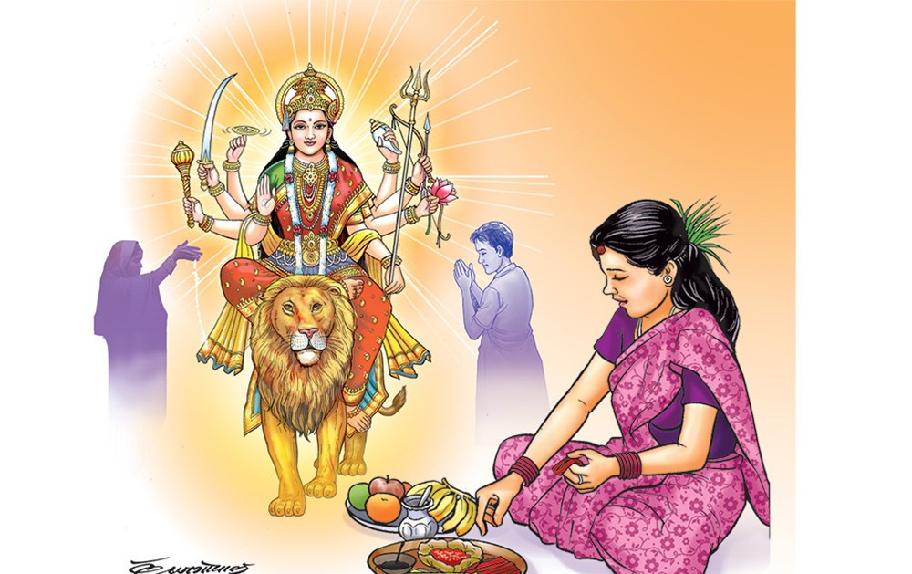 आज बडादसैँको नवौं दिन महानवमी पर्वः नवदुर्गा भगवतीको पूजा आराधना गरी मनाइँदै